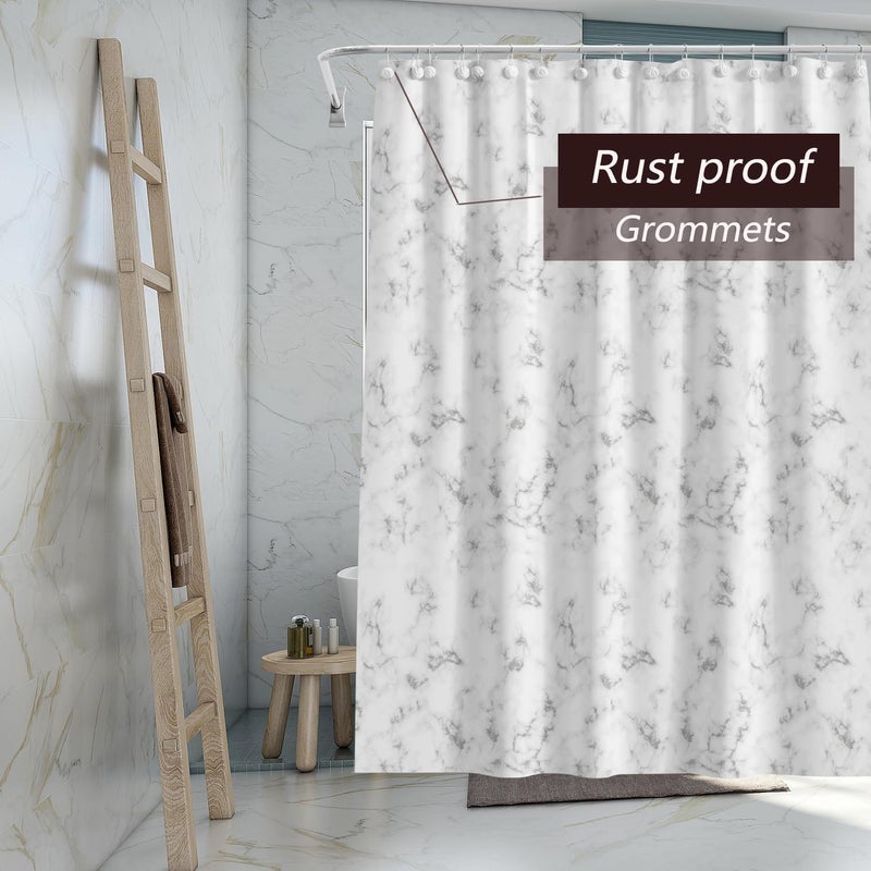 TIKABC Shower Curtain Liner, 4G PEVA Marble Cloud Shower Liner, Plastic Waterproof Shower Curtains, 72x72 inch with Grommet Holes 3 Magnetic Weights - Image 4